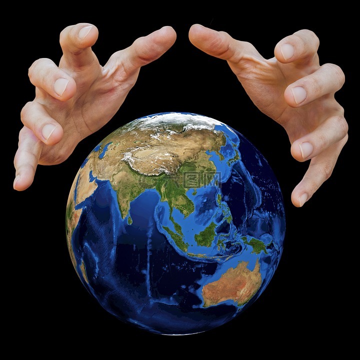 地球,世界,手