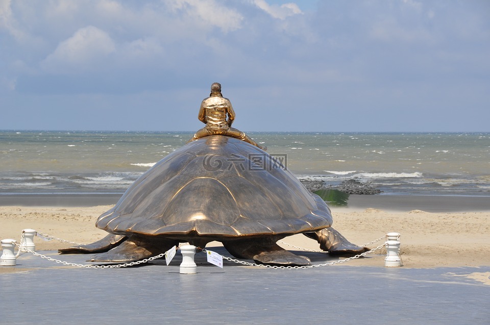 海滩,套间里,蓝色的天空