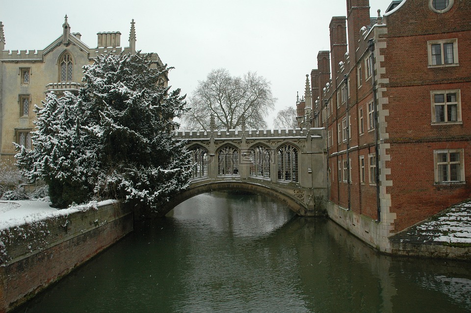 剑桥,雪,桥