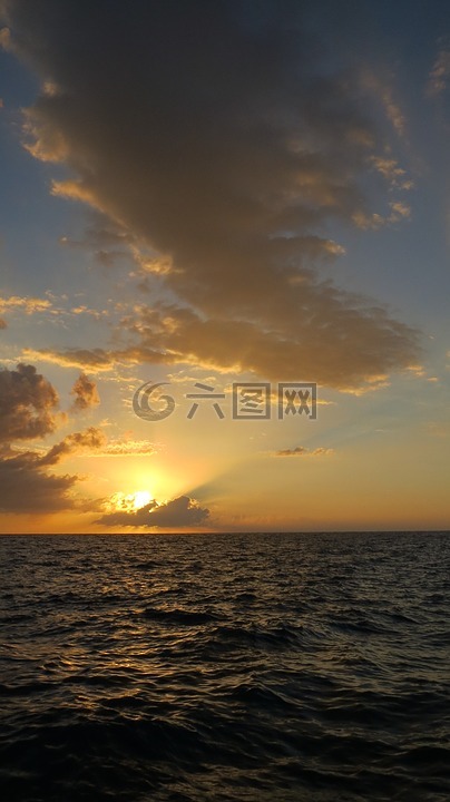 牙买加,内格里尔,日落