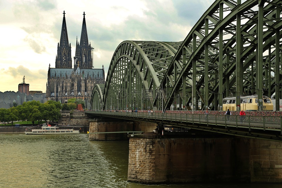 科隆,hohenzollern 桥,大教堂