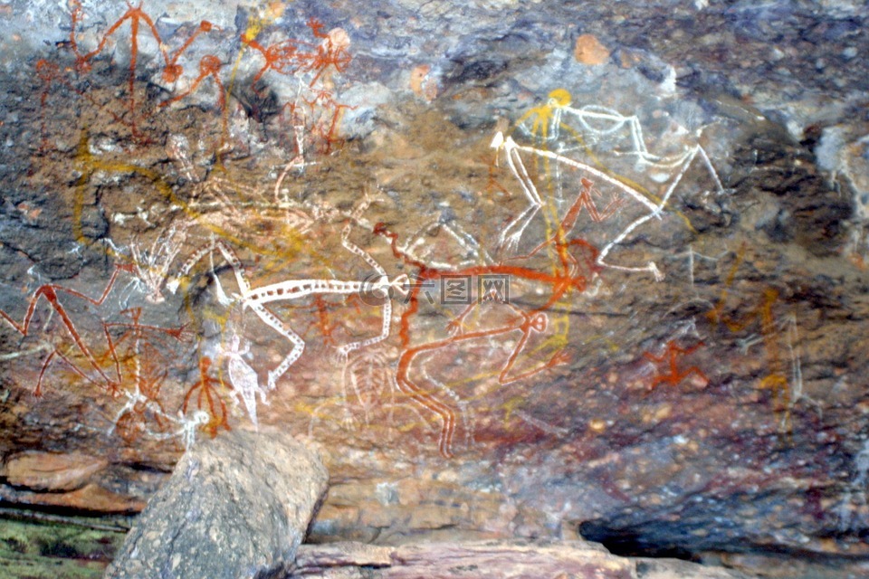 原住民,绘画,岩石画