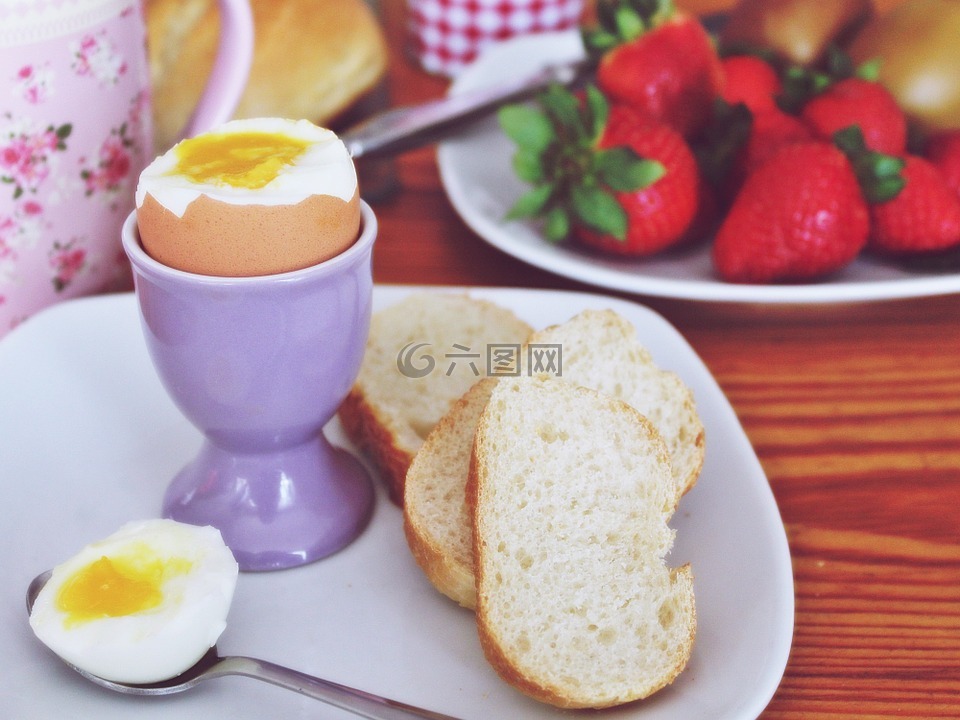 早餐,鸡蛋,熟