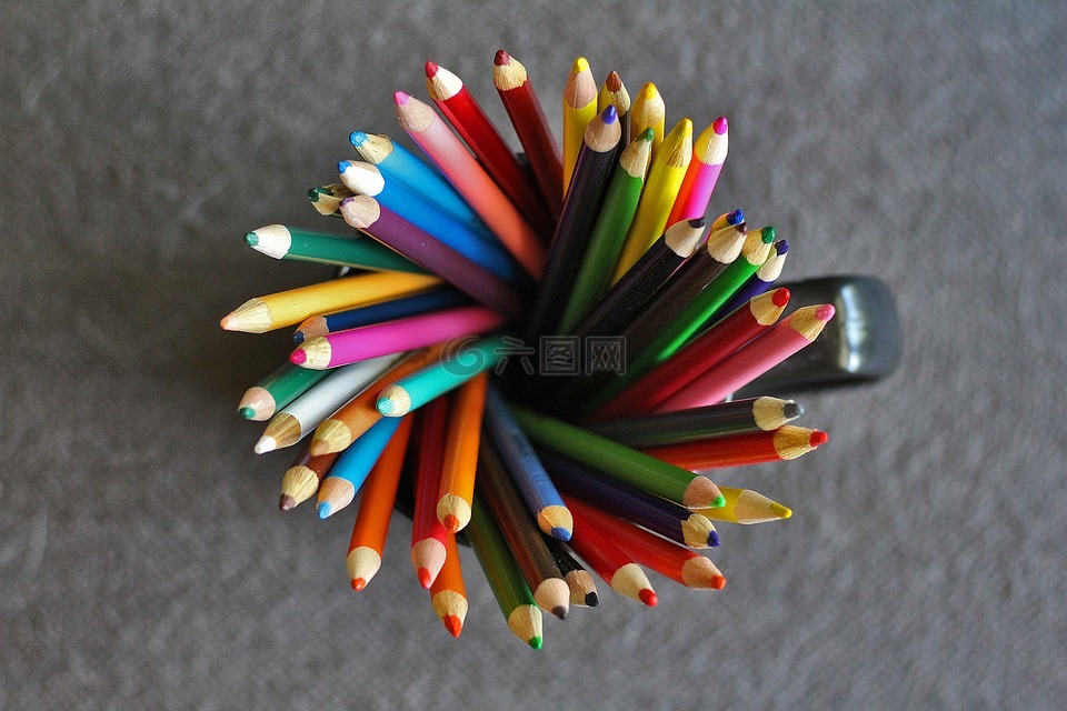 铅笔,彩色的铅笔,彩色铅笔