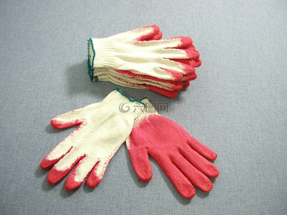 工作手套,手套,红手套