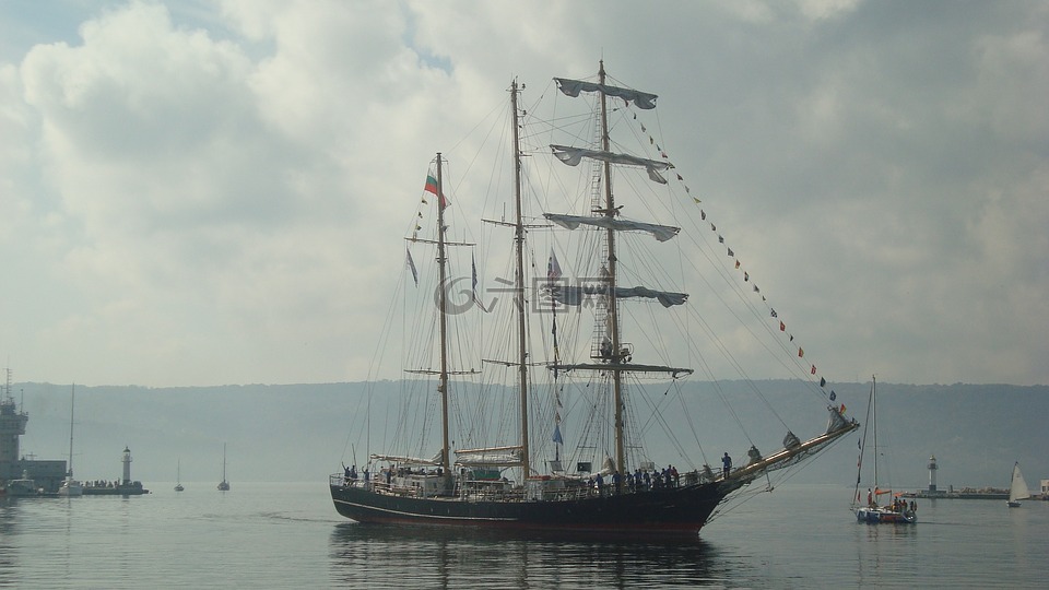黑海,船,港