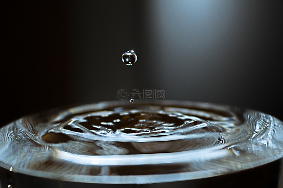 水,一滴水,水晶玻璃