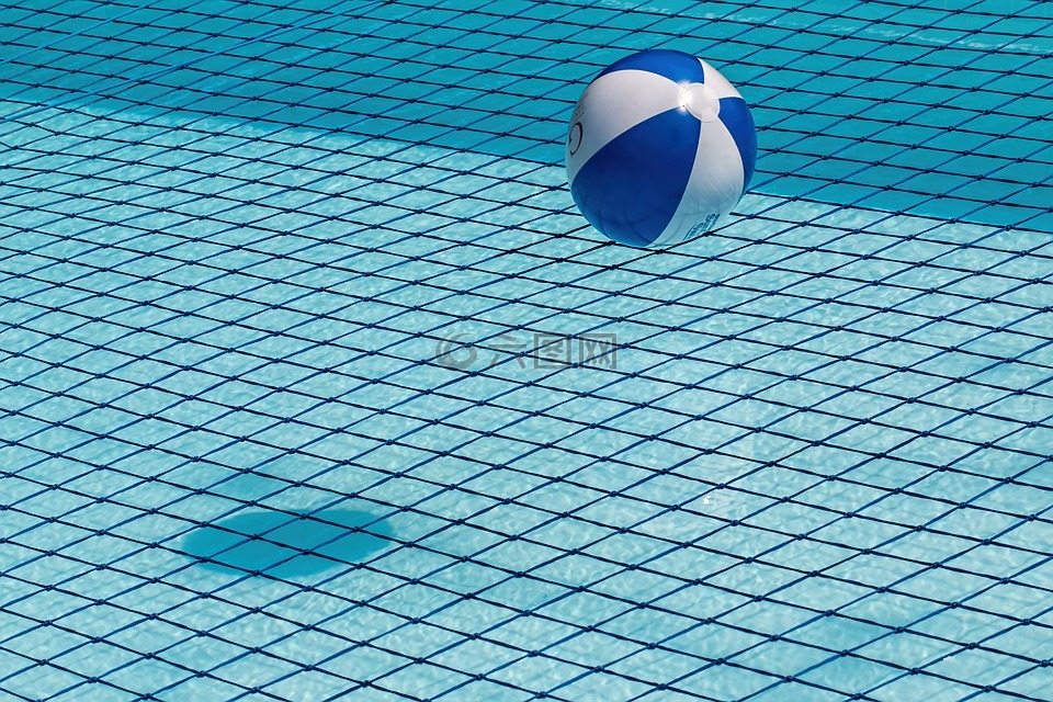 游泳池,安全网,沙滩球