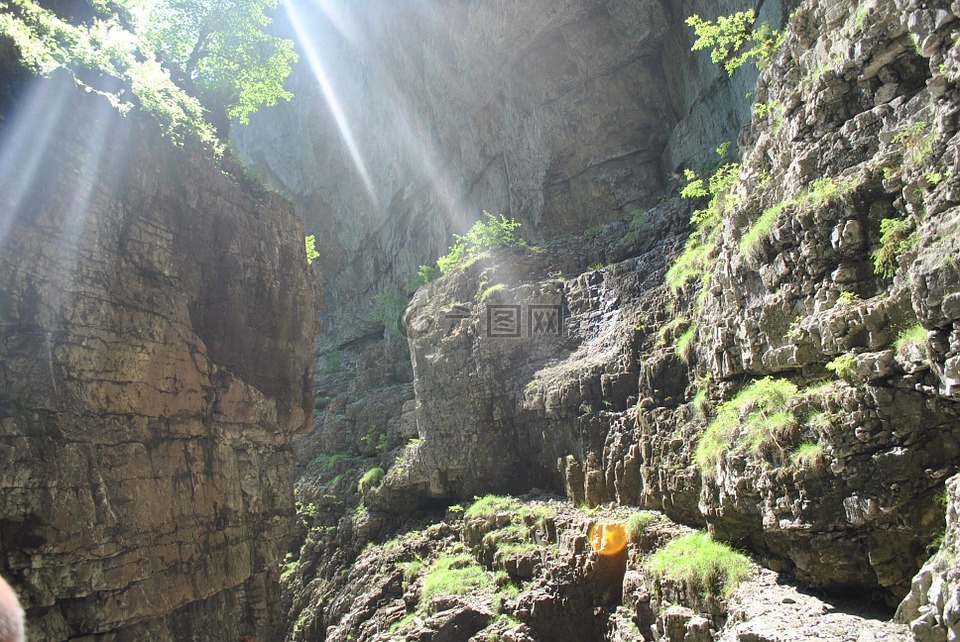 太阳,山,阳光