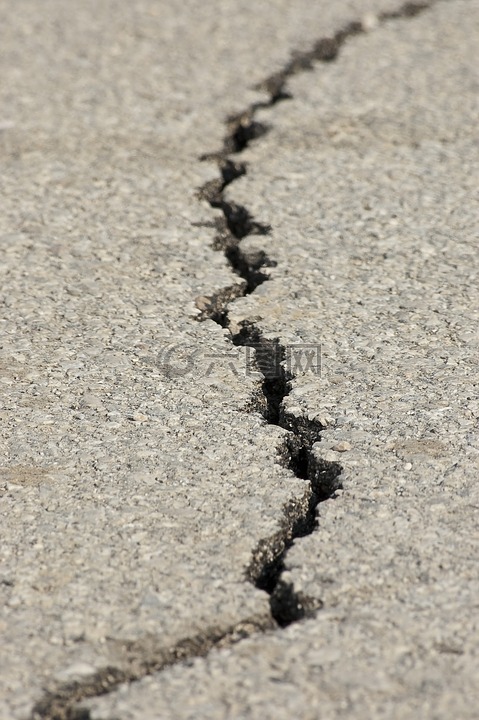 地震,骨折,沥青