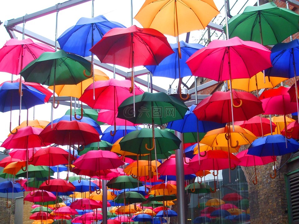 屏幕,雨伞,彩色的雨伞