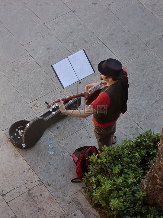 街头音乐家,音乐家,吉他
