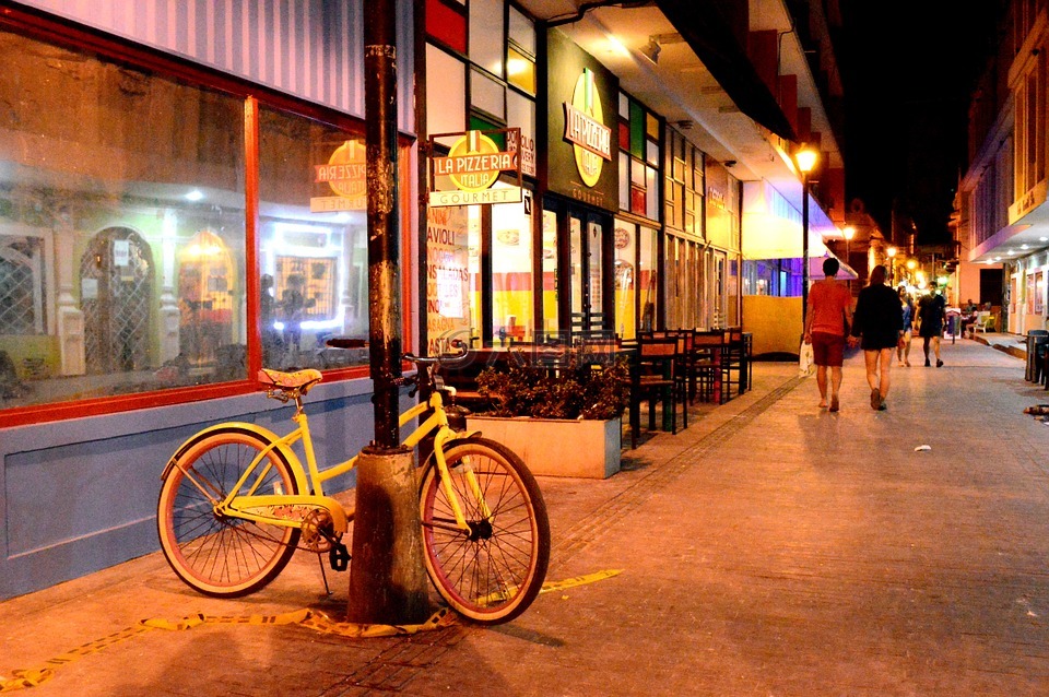 自行车,路径,餐厅