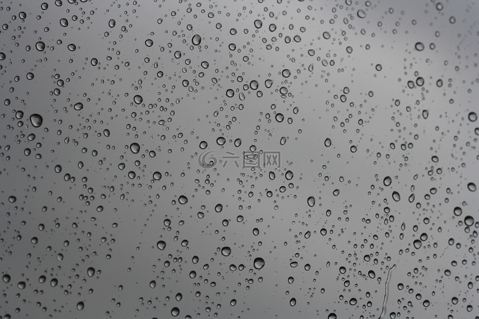 雨点,窗口,水