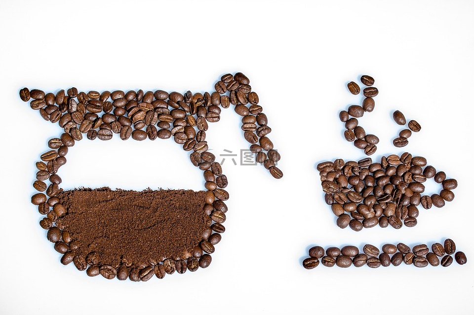 静物,咖啡豆,咖啡粉