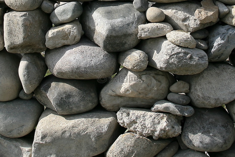 鹅卵石,墙,背景