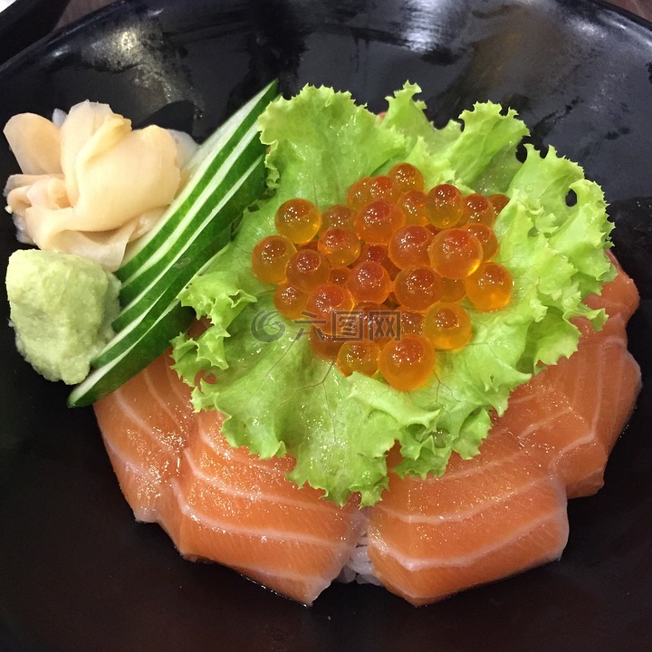 鲑鱼,日本的食物,foodporn