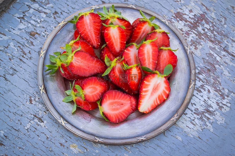 草莓,水果,镀