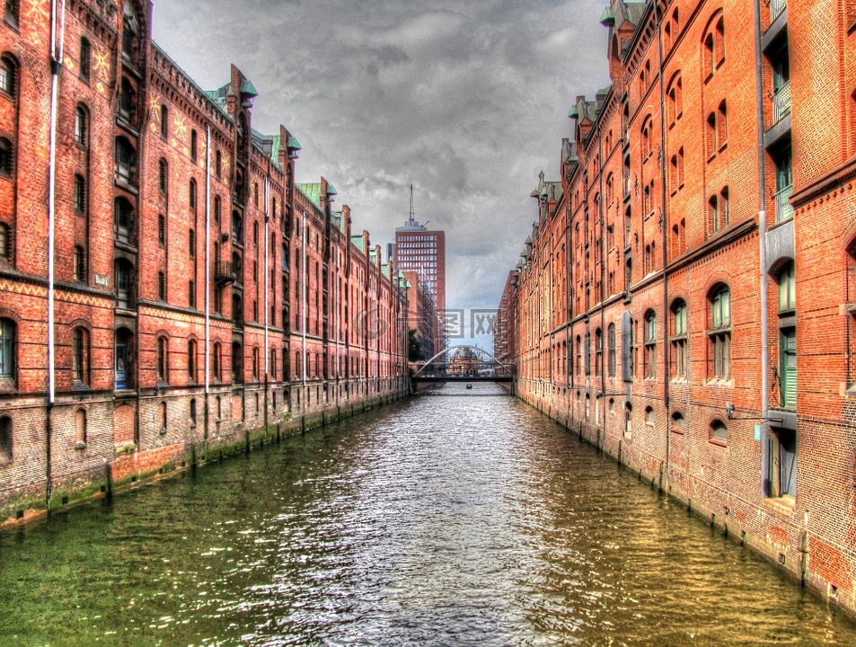 汉堡,speicherstadt,院
