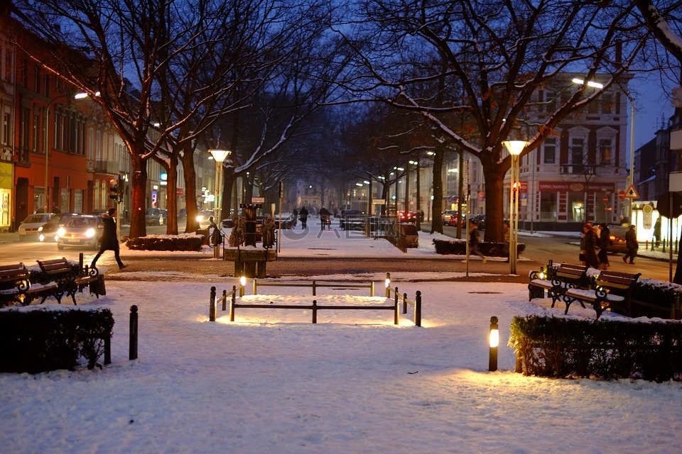 krefeld,冬天,城市