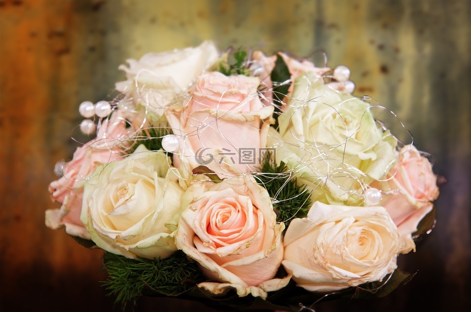 婚礼花束,花束,玫瑰