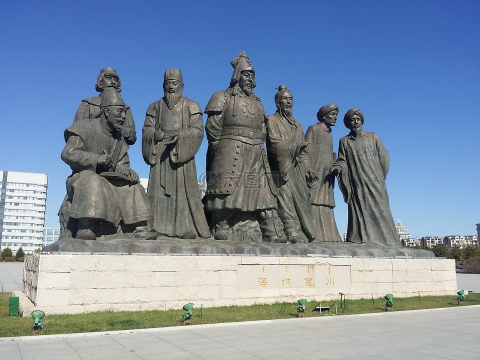 内蒙古,jingkiseukan,雕像