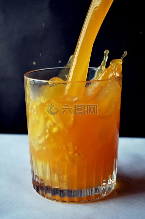橙色,果汁,玻璃