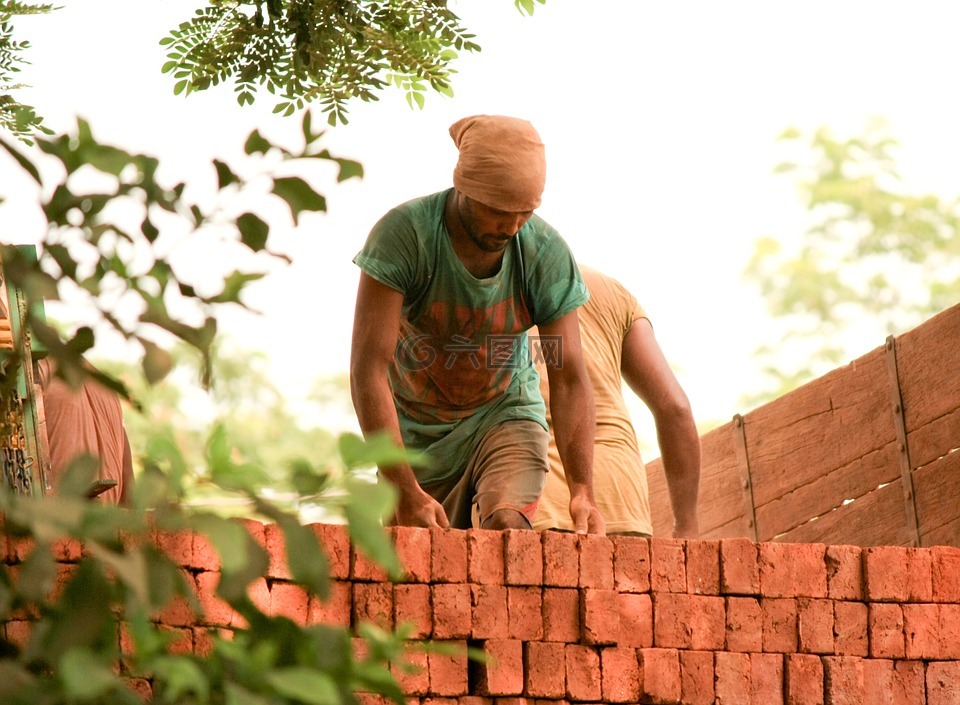 砖,劳动者,印度