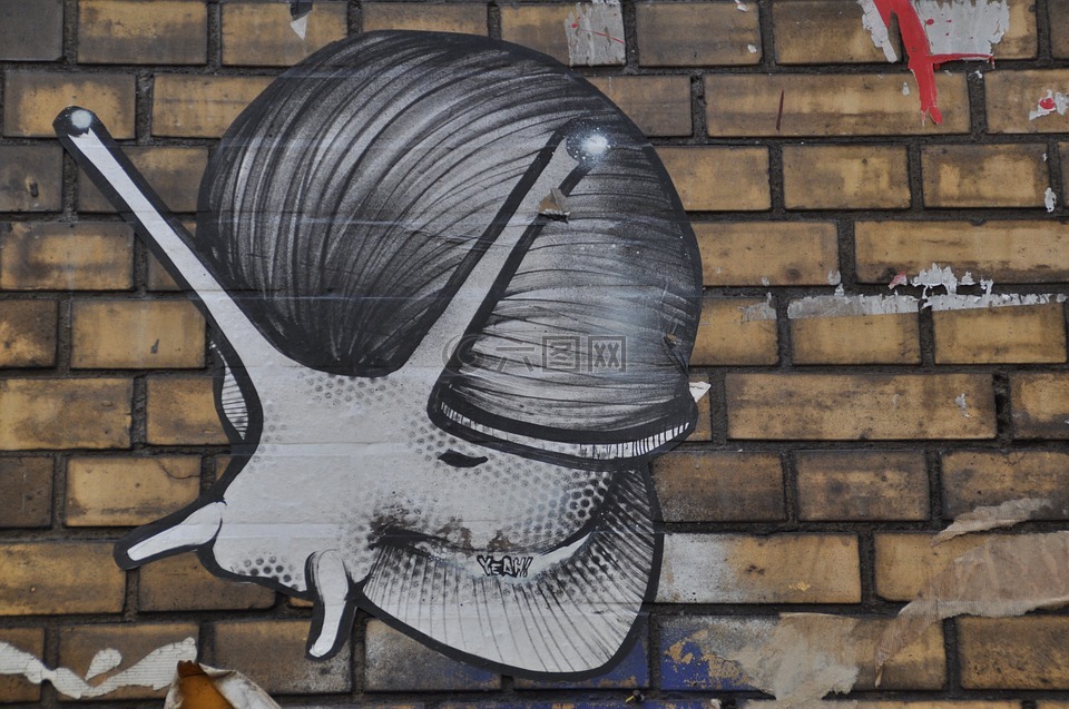 街头艺术,墙,不干胶标签