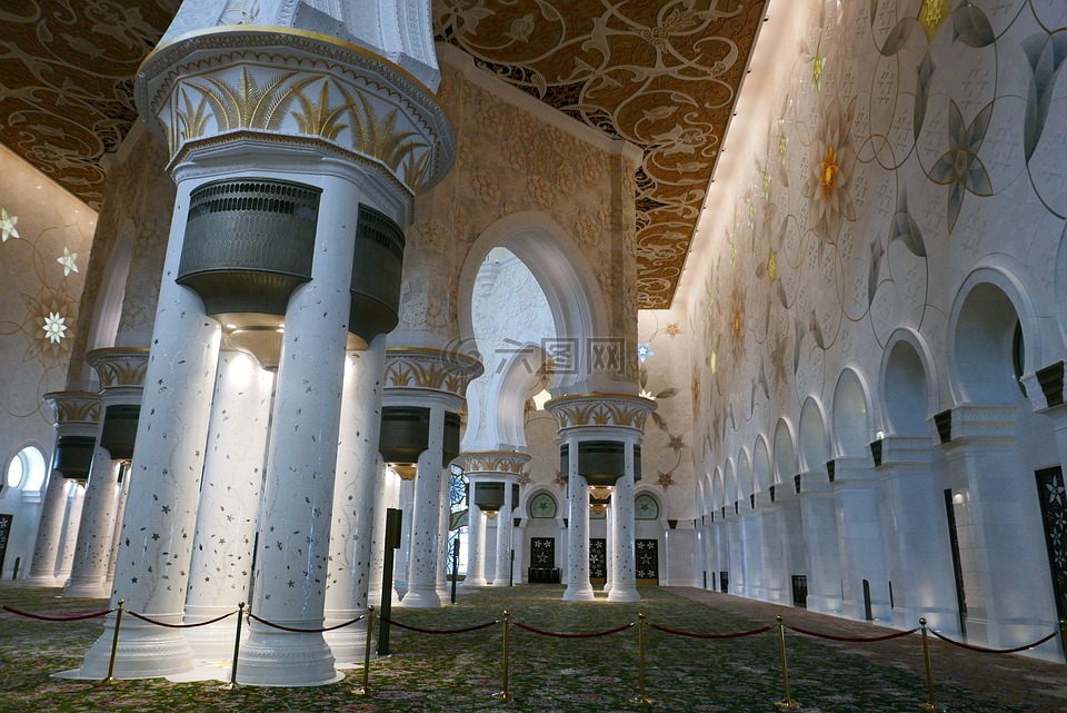 阿布扎比,谢赫·扎耶德清真寺,建筑