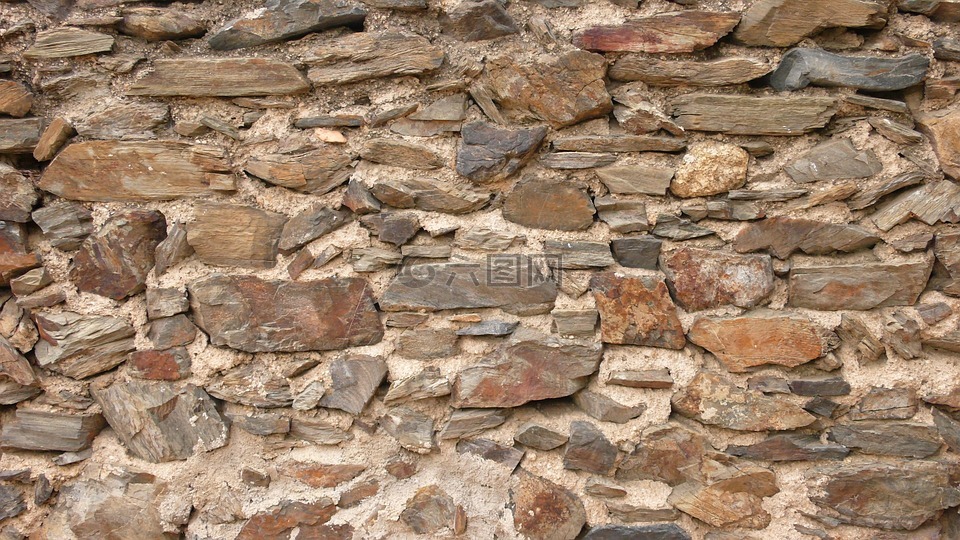 石头墙,岩,石头