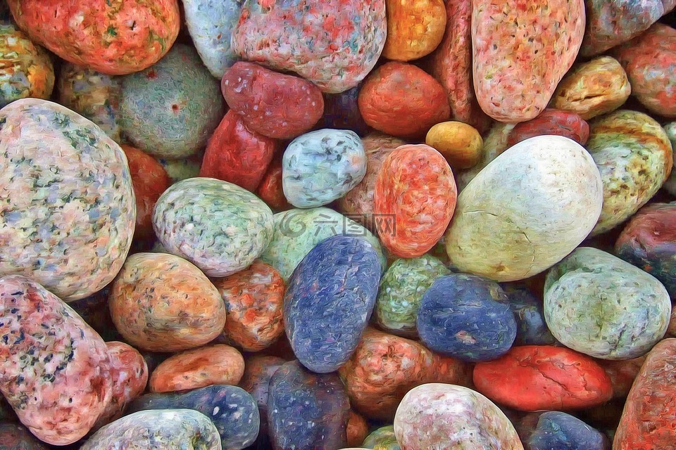 石头,岩,鹅卵石