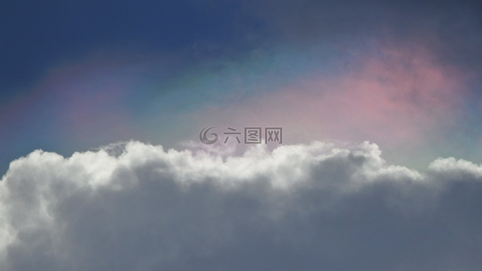 天空,云,扩散彩虹