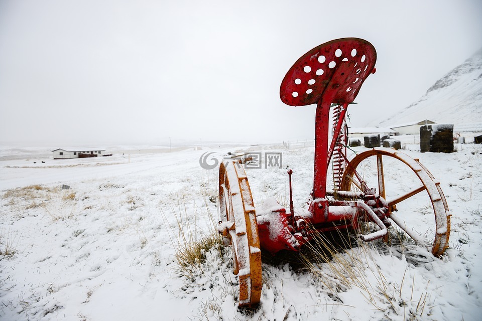 雪,农业机械,白