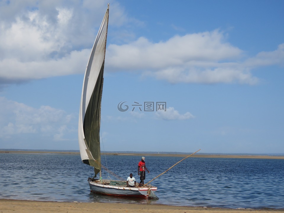 单桅帆船,扬,莫桑比克