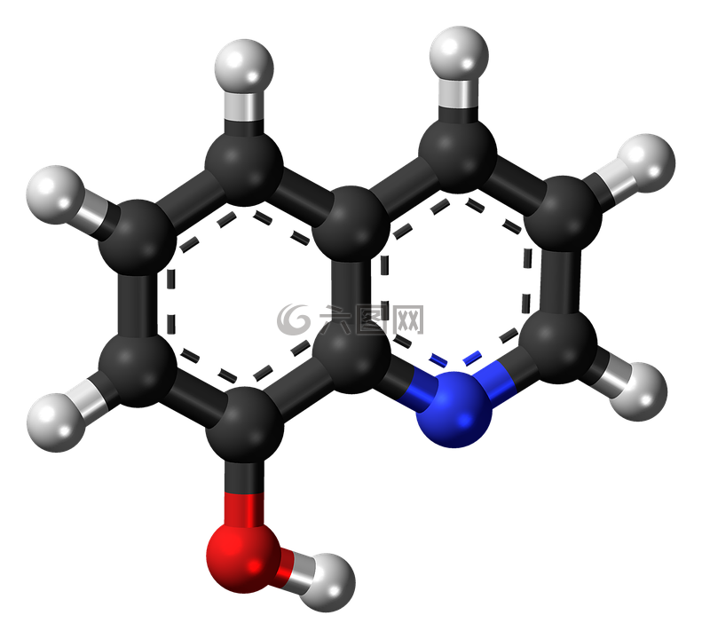 羟基喹啉,分子,模型