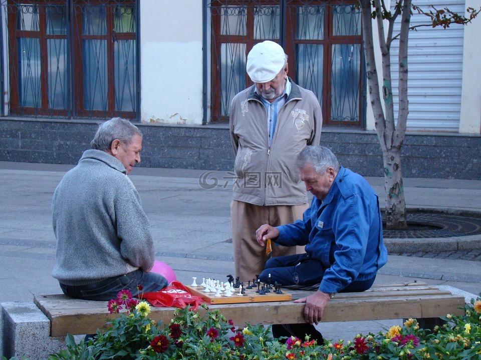 游戏,国际象棋,男人