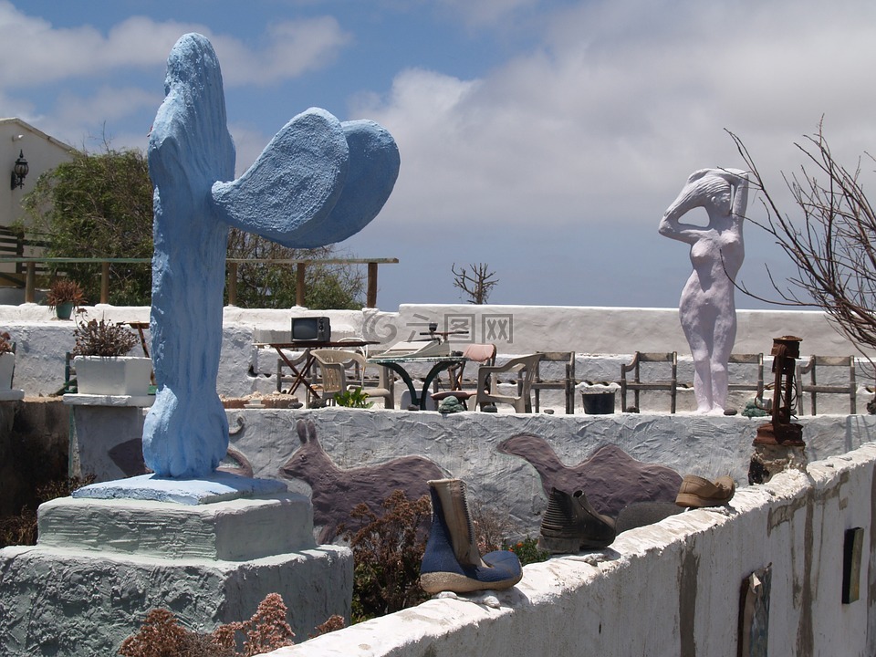 雕像,艺术,兰萨罗特岛