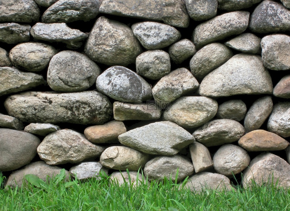 石头,草,墙