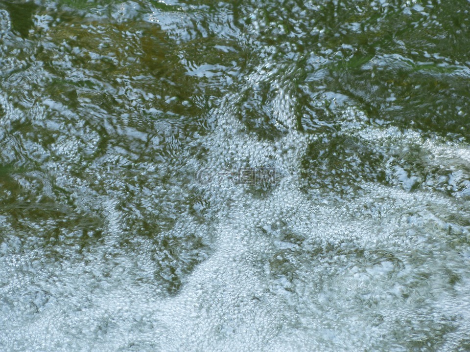 空气泡沫,打击,水