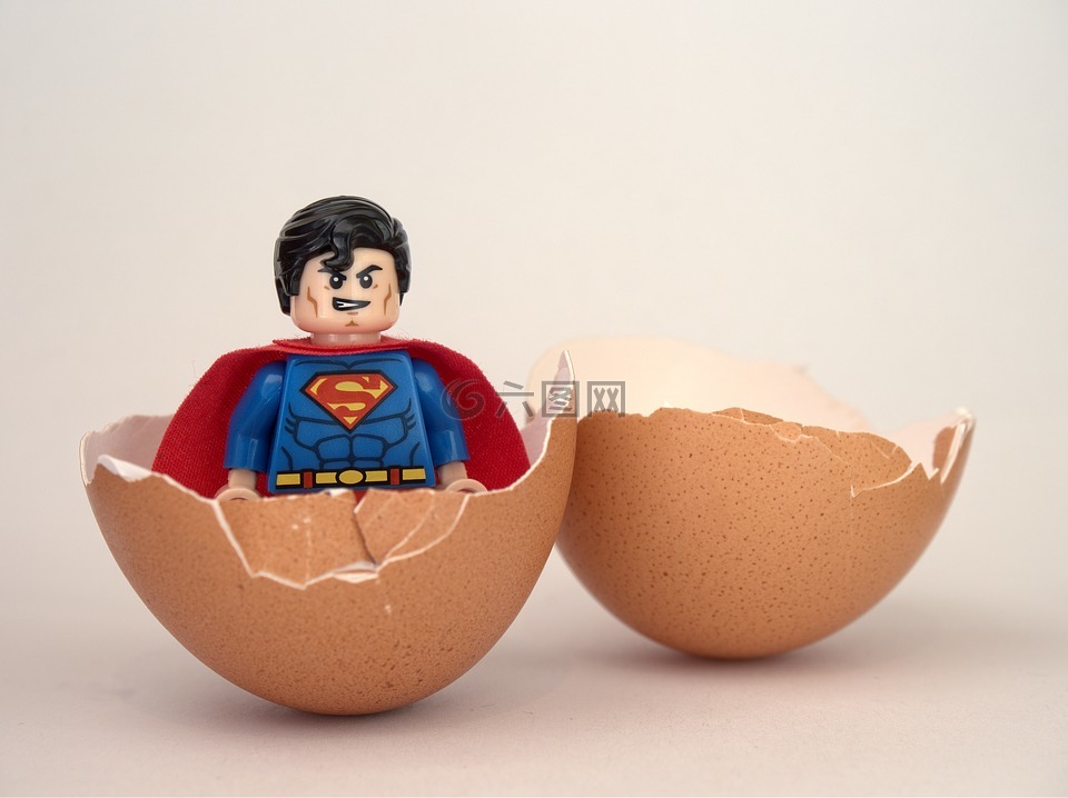 超人,乐高,鸡蛋