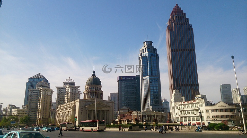 中国,天津,高楼