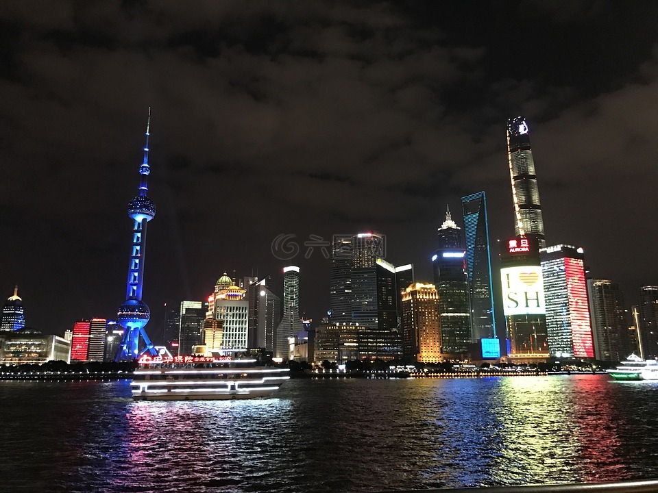 夜景,上海,上海塔