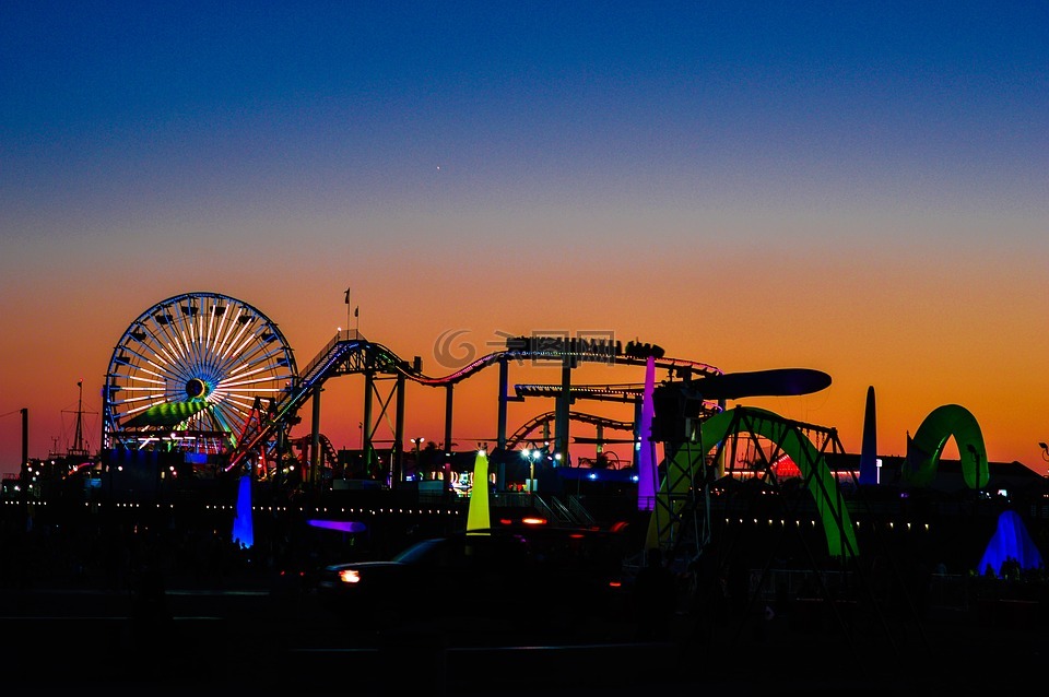 santamonicapier,圣莫尼卡,日落