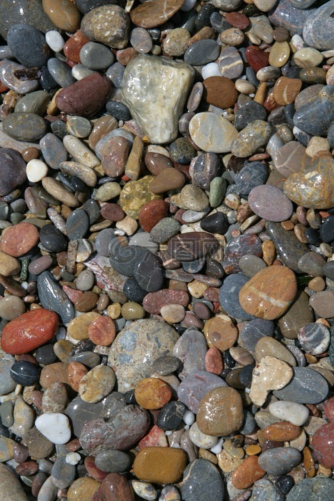 石头,卵石,海滩