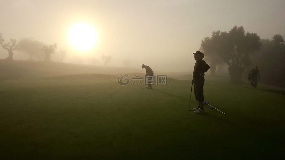 高尔夫球,清晨薄雾,葡萄牙