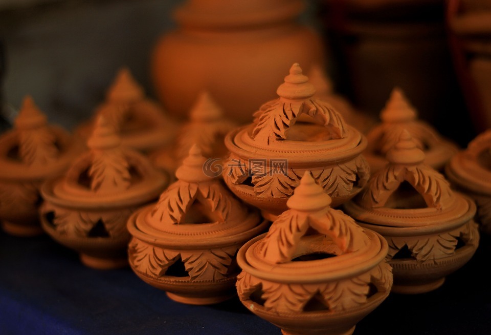 古,陶器,泰国的艺术