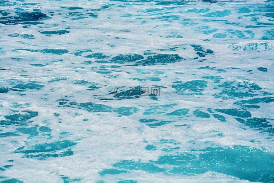水,蓝色,波