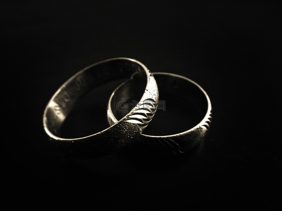 戒指,婚姻,银