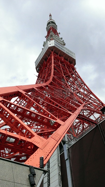 東京,鐵塔,紅色